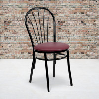 Flash Furniture HERCULES Series Fan Back Metal Chair - Burgundy Vinyl Seat XU-698B-BGV-GG